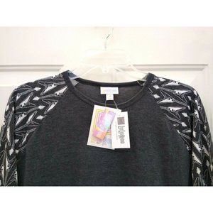 Lularoe Extra Small XS White Gray Electric Guitar Rock N’ Roll Randy Shirt New